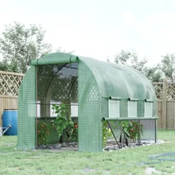 Foliedrivhus 2,95x2x2 m, gåbart, 6 vinduer, UV-beskyttelse – til havebrug