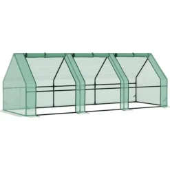 Foliedrivhus/drivbænk 270x90x90 cm, grøn – til tomater & planter