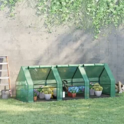 Foliedrivhus/drivbænk 270x90x90 cm, grøn – til tomater & planter
