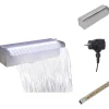 Fontæner - Living rektangulær vandfaldsfontæne med LED-lys rustfrit stål 30 cm