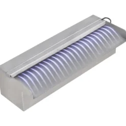 Fontæner - Living rektangulær vandfaldsfontæne med LED-lys rustfrit stål 30 cm