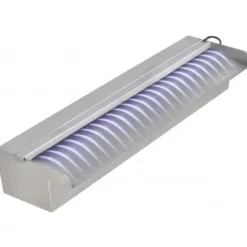 Fontæner - Rektangulær vandfaldsfontæne med LED-lys rustfrit stål 45 cm