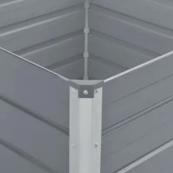 Forhøjet blomsterbed i galvaniseret stål - Holdbar plantekasse | Størrelse: 100x100x45 cm | Farve: Grå