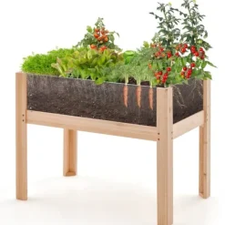 Forhøjet højbed, 76×46×61 cm, Naturlig