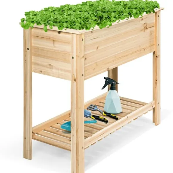 Forhøjet køkkenhavebed, 91×41×81 cm, Naturlig