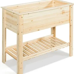 Forhøjet køkkenhavebed, 91×41×81 cm, Naturlig