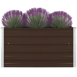 Forhøjet plantekasse 100 x 100 x 45 cm galvaniseret stål brun - Hævet Havekasse - Hævet Havekasser - Home & Living