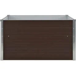 Forhøjet plantekasse 100 x 100 x 45 cm galvaniseret stål brun - Hævet Havekasse - Hævet Havekasser - Home & Living