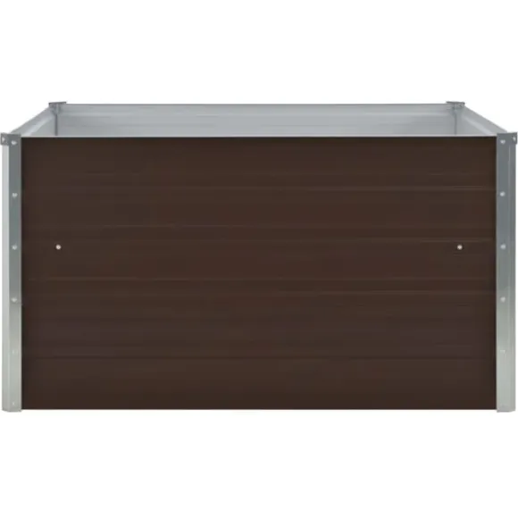 Forhøjet plantekasse 100 x 100 x 45 cm galvaniseret stål brun - Hævet Havekasse - Hævet Havekasser - Home & Living