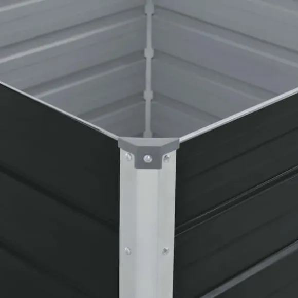 Forhøjet plantekasse 100 x 100 x 45 cm galvaniseret stål brun - Hævet Havekasse - Hævet Havekasser - Home & Living