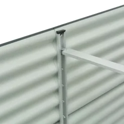 Forhøjet plantekasse i galvaniseret stål - Optimal til udendørs brug | Størrelse: 240x80x81 cm | Farve: Grå