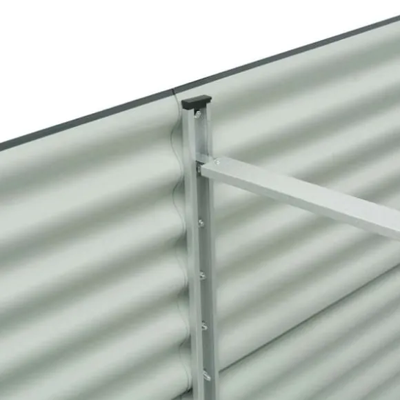 Forhøjet plantekasse i galvaniseret stål - Optimal til udendørs brug | Størrelse: 240x80x81 cm | Farve: Grå