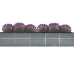 Forhøjet plantekasse i galvaniseret stål - Haveplantekasse | Størrelse: 400x80x45 cm | Farve: Grå
