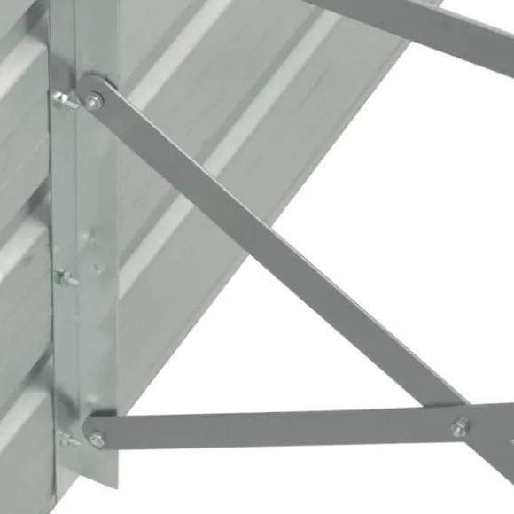Forhøjet plantekasse i galvaniseret stål - Haveplantekasse | Størrelse: 400x80x45 cm | Farve: Grå