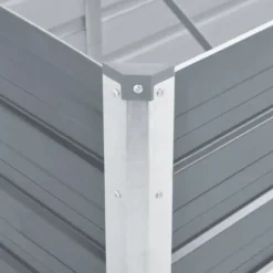 Forhøjet plantekasse i galvaniseret stål - Haveplantekasse | Størrelse: 400x80x45 cm | Farve: Grå