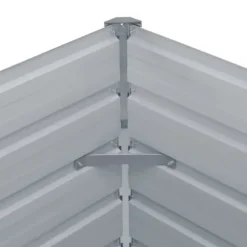 Forhøjet plantekasse i galvaniseret stål - Haveplantekasse | Størrelse: 400x80x45 cm | Farve: Grå