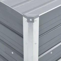 Forhøjet plantekasse i galvaniseret stål - Udedekoration | Størrelse: 100x40x45 cm | Farve: Grå