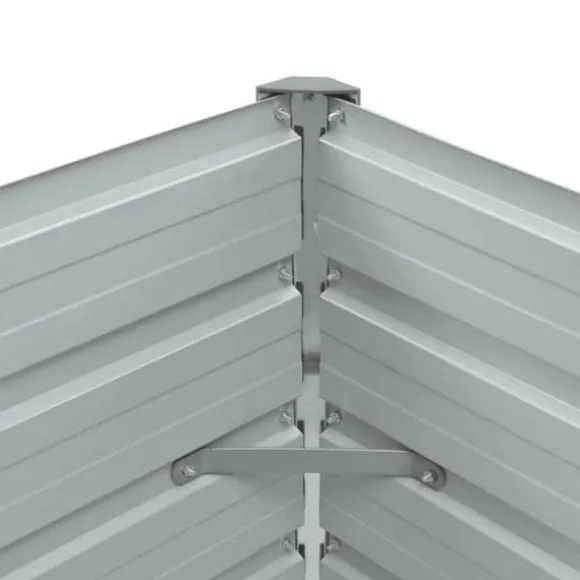Forhøjet plantekasse i galvaniseret stål - Udedekoration | Størrelse: 100x40x45 cm | Farve: Grå