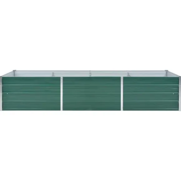 Forhøjet plantekasse i galvaniseret stål - Størrelse: 240x80x45 cm | Farve: Grøn
