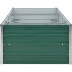 Forhøjet plantekasse i galvaniseret stål - Størrelse: 240x80x45 cm | Farve: Grøn
