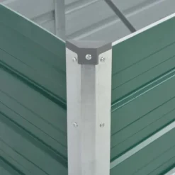 Forhøjet plantekasse i galvaniseret stål - Størrelse: 240x80x45 cm | Farve: Grøn
