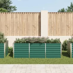 Forhøjet plantekasse i galvaniseret stål - Perfekt til haven | Størrelse: 240x80x77 cm | Farve: Grøn