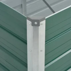 Forhøjet plantekasse i galvaniseret stål - Perfekt til haven | Størrelse: 240x80x77 cm | Farve: Grøn