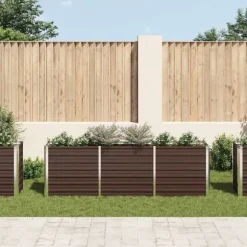 Forhøjet plantekasse i galvaniseret stål - Dybde 240x40x77 cm | Farve: Brun