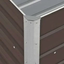 Forhøjet plantekasse i galvaniseret stål - Dybde 240x40x77 cm | Farve: Brun
