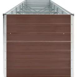 Forhøjet plantekasse i galvaniseret stål - Havemøbel | Størrelse: 480x80x77 cm | Farve: Brun