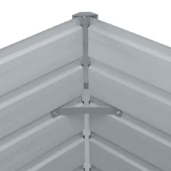 Forhøjet plantekasse i galvaniseret stål - Ideel til haven | Størrelse: 480x80x77 cm | Farve: Grå