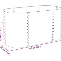 Forhøjet plantekasse i galvaniseret stål - Dybde 160x80x81 cm | Farve: Sølv