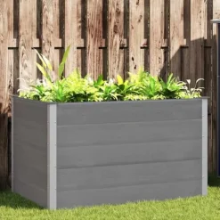 Forhøjet plantekasse i grå WPC - Holdbar og vejrbestandig | Størrelse: 150x100x91 cm