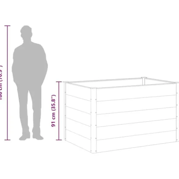 Forhøjet plantekasse i grå WPC - Holdbar og vejrbestandig | Størrelse: 150x100x91 cm