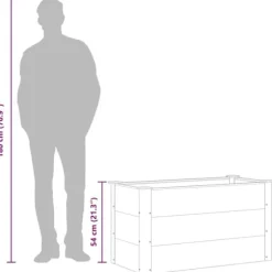 Forhøjet plantekasse i træplastkomposit - Højbed | Farve: Grå | Størrelse: 100x50x54 cm