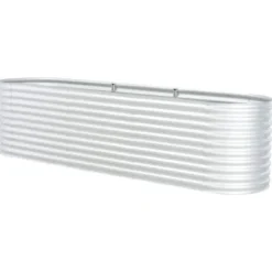 Forhøjet plantekasse 320x80x81 cm galvaniseret stål sølvfarvet - Plantekasse - Plantekasser - Home & Living