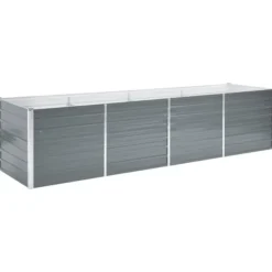 Forhøjet plantekasse 320x80x77 cm galvaniseret stål grå - Plantekasse - Plantekasser - Home & Living