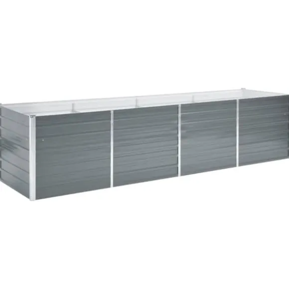 Forhøjet plantekasse 320x80x77 cm galvaniseret stål grå - Plantekasse - Plantekasser - Home & Living