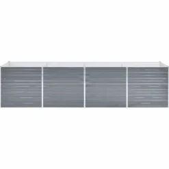 Forhøjet plantekasse 320x80x77 cm galvaniseret stål grå - Plantekasse - Plantekasser - Home & Living