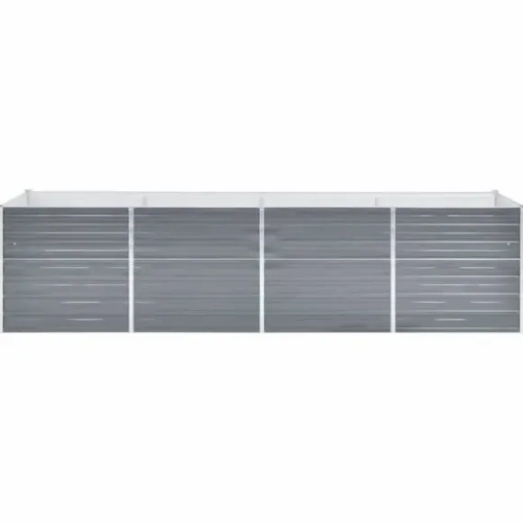 Forhøjet plantekasse 320x80x77 cm galvaniseret stål grå - Plantekasse - Plantekasser - Home & Living