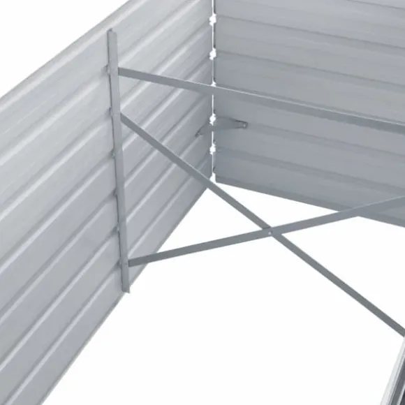 Forhøjet plantekasse 320x80x77 cm galvaniseret stål grå - Plantekasse - Plantekasser - Home & Living