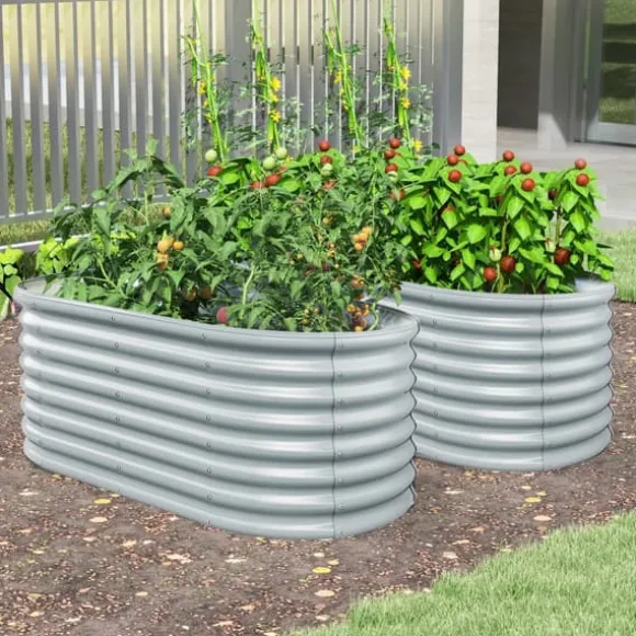 Forhøjet plantekasse, 5x3x2 fod, Grå