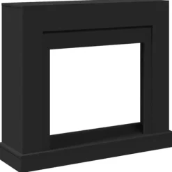 Forsats til pejs i konstrueret træ - Sikkerhedsbarriere | Farve: Sort | Størrelse: 100x30x87,5 cm