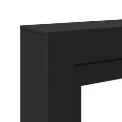 Forsats til pejs i konstrueret træ - Sikkerhedsbarriere | Farve: Sort | Størrelse: 100x30x87,5 cm