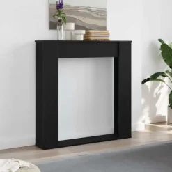 Fortsat til pejs - Slidstærk hylde til LED-flamme | Farve: Sort | Størrelse: 100x20x100 cm
