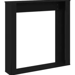 Fortsat til pejs - Slidstærk hylde til LED-flamme | Farve: Sort | Størrelse: 100x20x100 cm