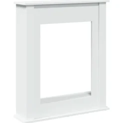 Fortsats til pejs - Dekorativ hylde til LED-flamme | Mål: 75x20x87,5 cm | Farve: Hvid