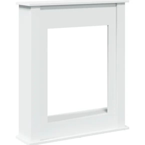 Fortsats til pejs - Dekorativ hylde til LED-flamme | Mål: 75x20x87,5 cm | Farve: Hvid