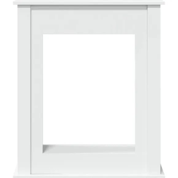 Fortsats til pejs - Dekorativ hylde til LED-flamme | Mål: 75x20x87,5 cm | Farve: Hvid