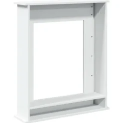 Fortsats til pejs - Dekorativ hylde til LED-flamme | Mål: 75x20x87,5 cm | Farve: Hvid